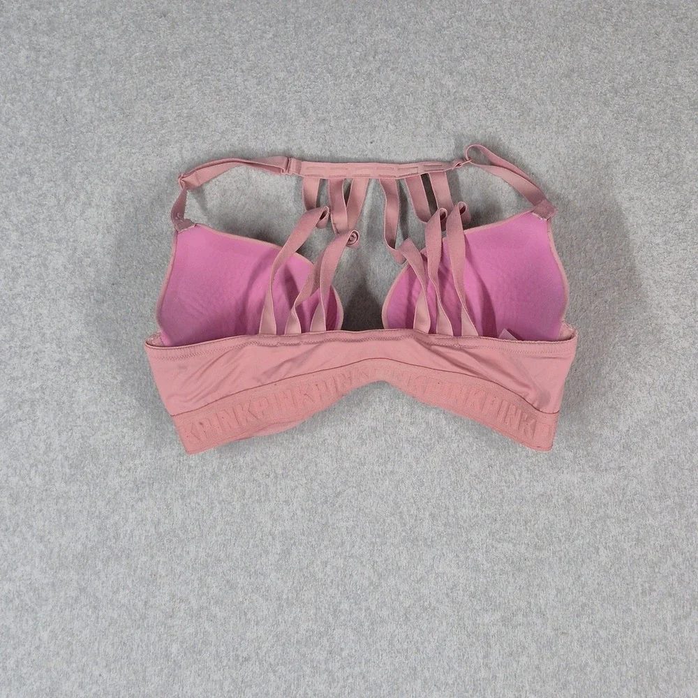 PINK Women Bra 36D Pink Wear Everywhere Push Up Underwired Front Closure READ